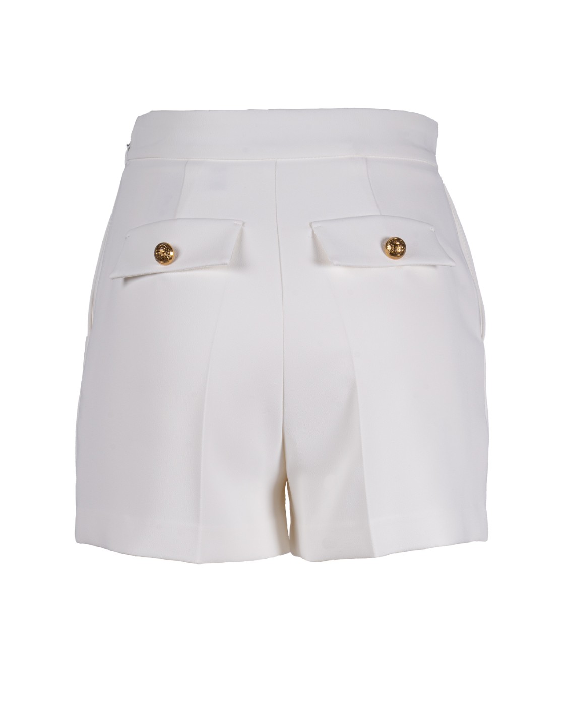 shop ELISABETTA FRANCHI  Shorts: Elisabetta Franchi shorts in crepe con morsetto e patte.
Dettaglio in metallo dorato con logo.
Patte con bottoni sul retro.
Vestibilità Slim.
Composizione: 95%Poliestere 05%Elastane.
Made in Italy.. SH00751E2-360 number 8317045